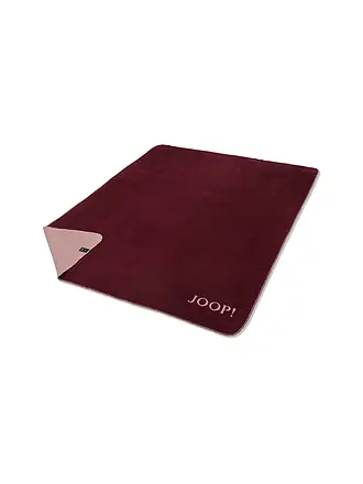 JOOP | Wohndecke - Plaid 150x200cm Uni Doubleface Stein/Anthrazit | dunkelrot